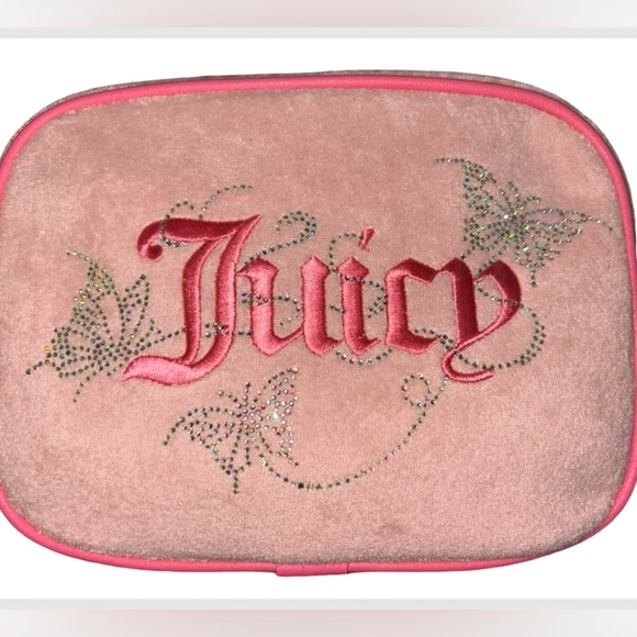 JUICY COUTURE PINK DIAMOND WINGING IT LOGO & RHINESTONE BUTTERFLY  BAG NWT - Picture 5 of 8